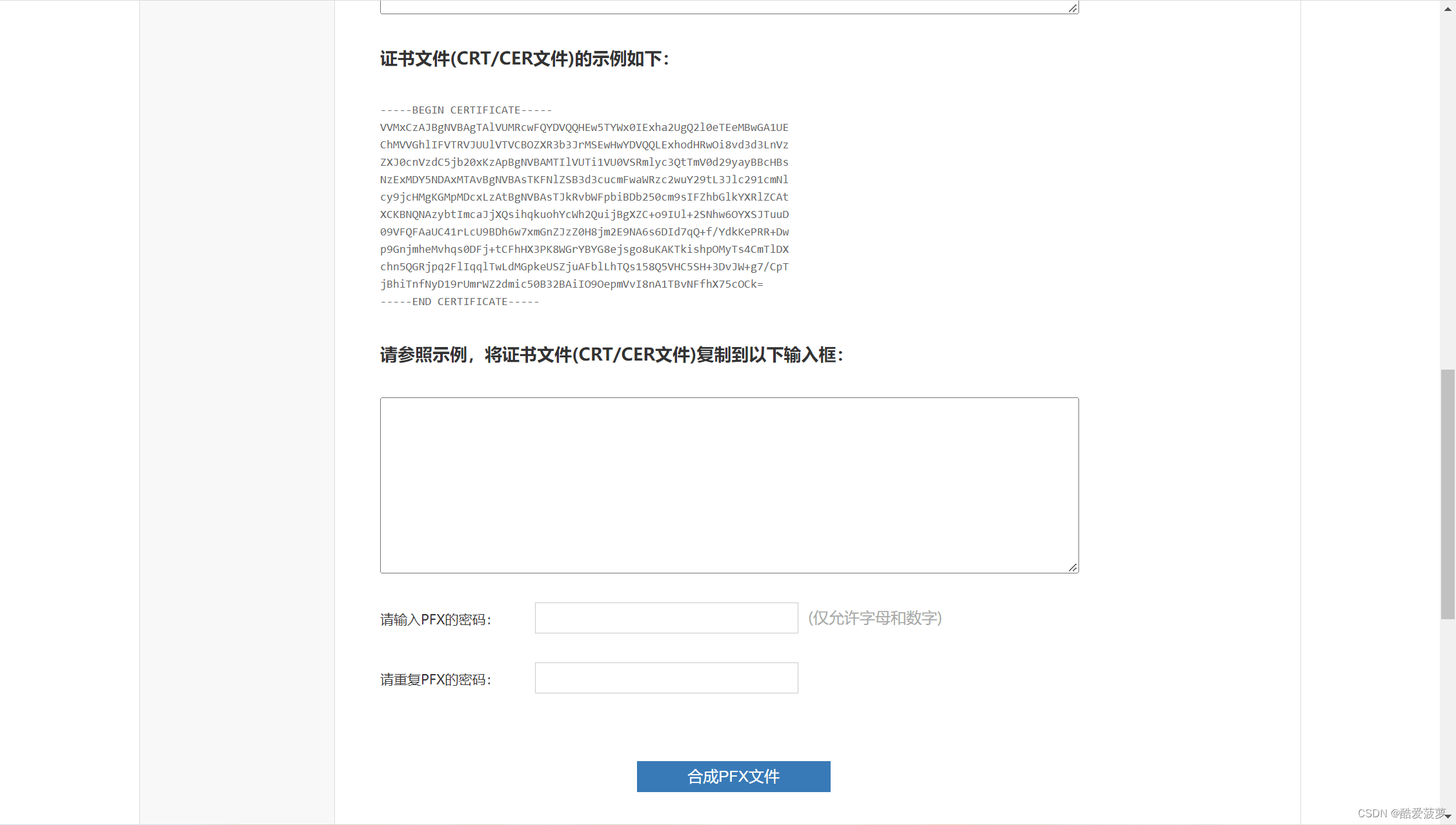 证书文件对应xxx.key文件的内容