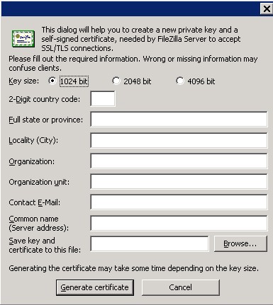filezilla server配置ssl