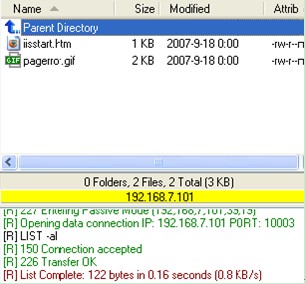 filezilla server用ftp客户端登陆测试成功
