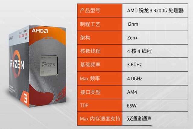 amd 锐龙 ryzen3 3200g