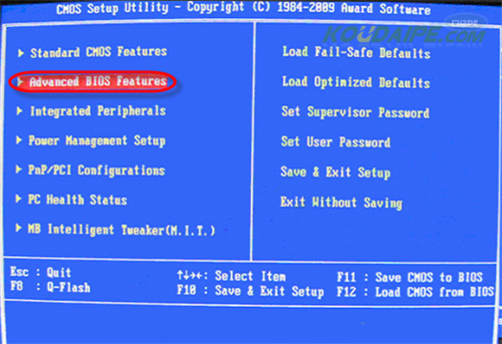 advanced bios features