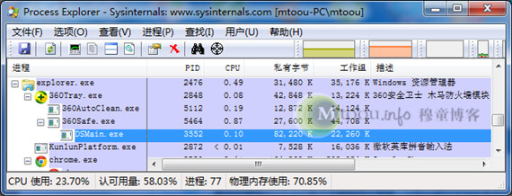 微软process explorer进程管理工具对dsmain.exe的检测