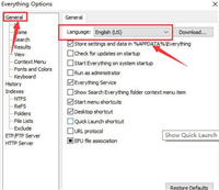 Everything怎么设置中文 Everything设置中文教程