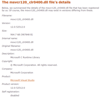无法定位程序输入点nextafterf/fesetround于动态链接库MSVCR120.dll上解决方法