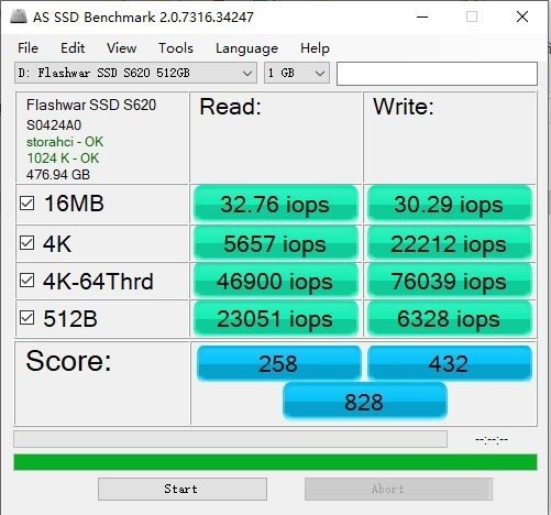 flash war s620（512gb）固态硬盘 稳定读写 