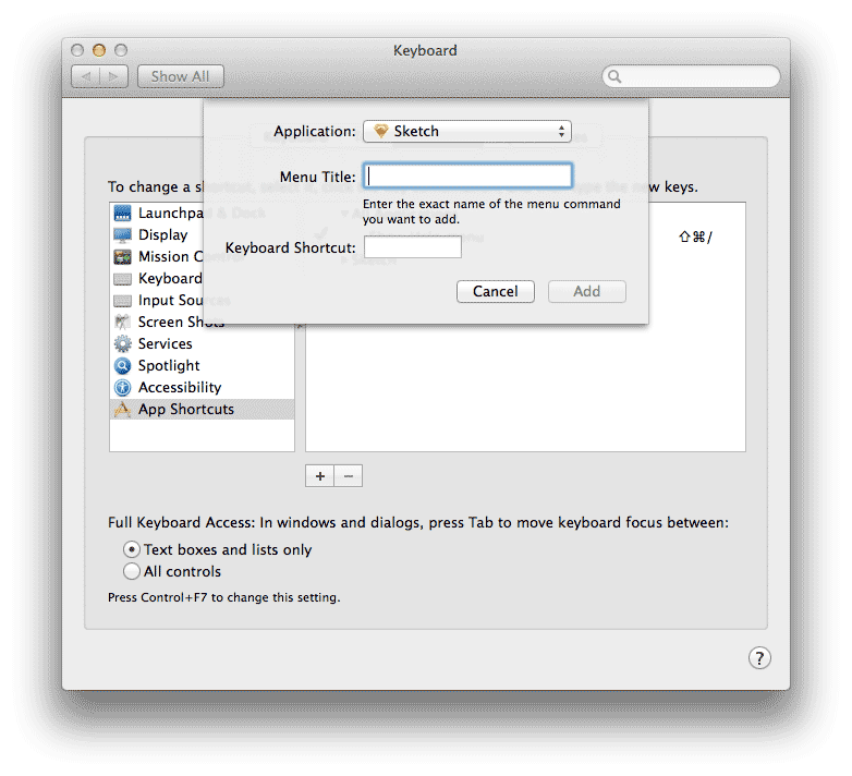 (mac os x 添加应用快捷键)