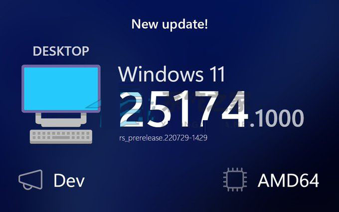 win11 dev build 25174.1000预览版来啦