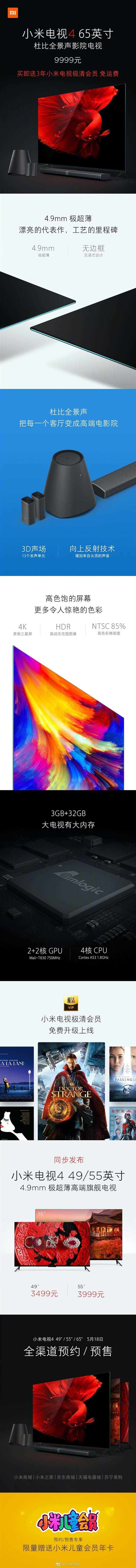 小米电视4值得买吗?一图看懂小米电视4