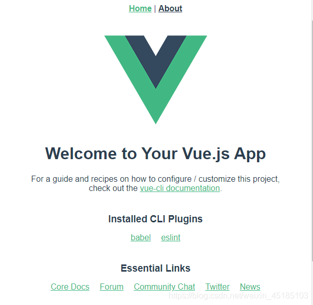 vue项目创建成功的欢迎页