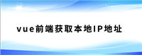vue前端获取本地IP地址代码实例
