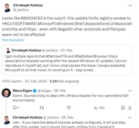 部分 Win10 用户反馈安装微软 2 月更新后,第三方工具无法调整 URL 关联
