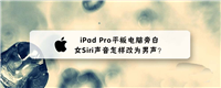 iPad Pro平板电脑旁白女Siri怎么变男Siri?
