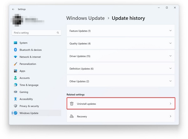win11 22h2怎么卸载更新补丁
