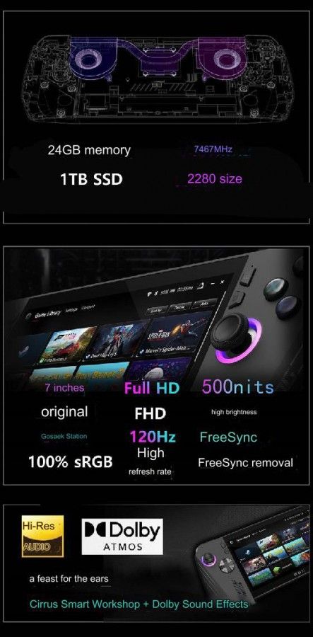华硕 rog ally x 游戏掌机偷跑:80wh 电池,24gb 内存 + 1tb ssd