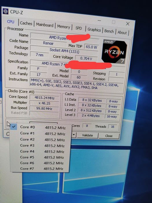 ryzen 7 4700g可超到4.8ghz, 桌面版renoir apu体质向ryzen 3000xt看齐