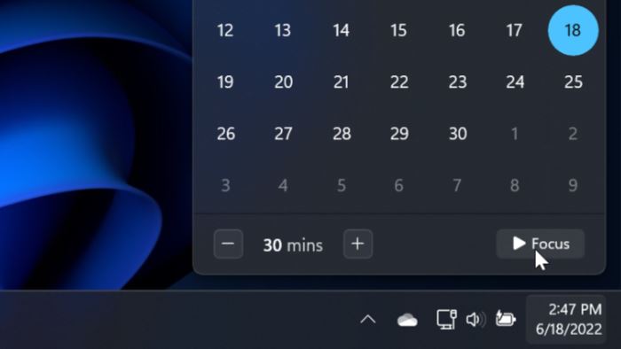 win11 22h2中新功能：请勿打扰和焦点会
