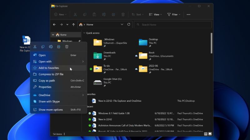 微软win11 22h2文件资源管理器新功能一