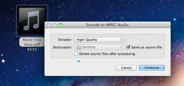 mac os lion下将音频文件转换为m4a格式的技巧