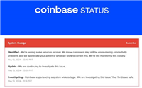 官方:用户资金安全无虞!Coinbase遭遇全面系统故障