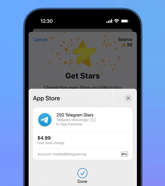 telegram推出内部货币stars！可购买mini apps商品 还可兑换成ton