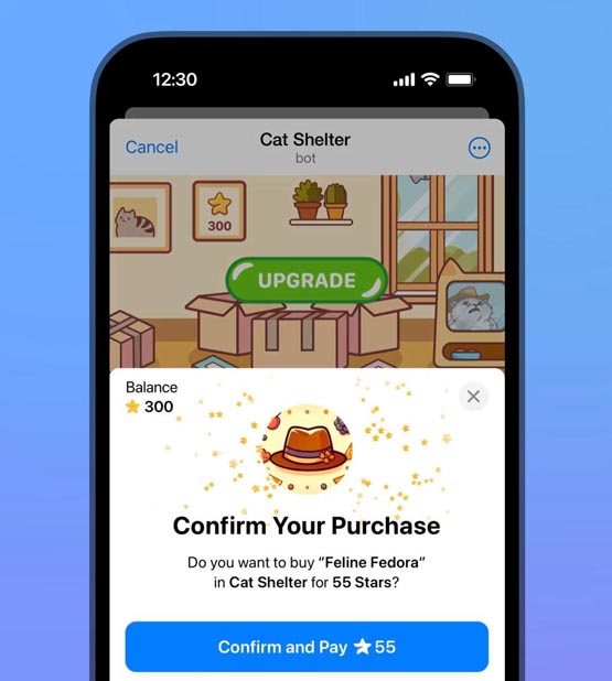telegram推出内部货币stars！可购买mini apps商品 还可兑换成ton