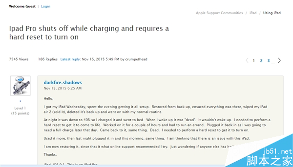 苹果傻眼！ipad pro刚上市就出严重问题