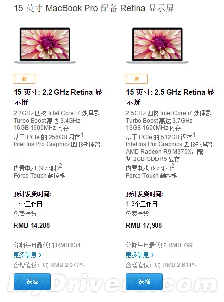 国行新15寸rmbp开卖 网友：就看双色球了