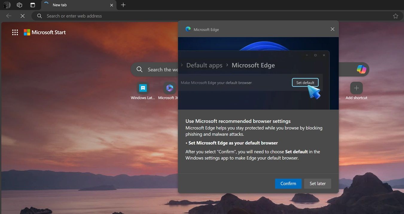 微软弹窗新横幅,力邀 win11 用户把 edge 设为默认浏览器