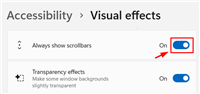 Win11如何设置滚动条?Win11启用或禁用始终显示滚动条