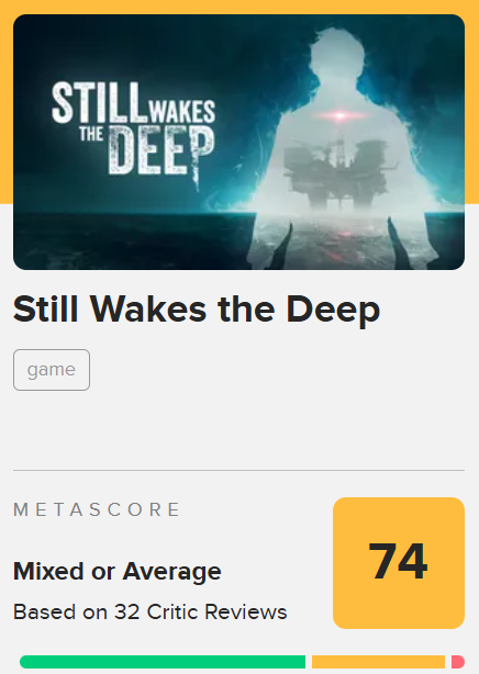 第一人称叙事恐怖类游戏《still wakes the deep》发售:支持 dlss 3、steam 国区 115.2 元 metacritic 媒体均分