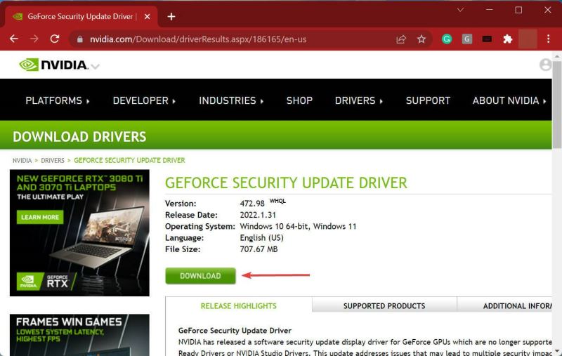 win11中nvidia驱动程序崩溃