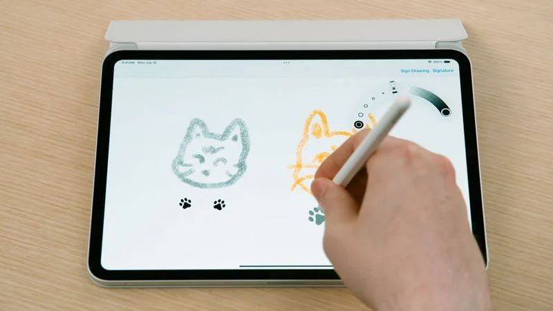 猫爪印等个性元素,苹果 ipados 18 app 可为 apple pencil 定制绘图工具
