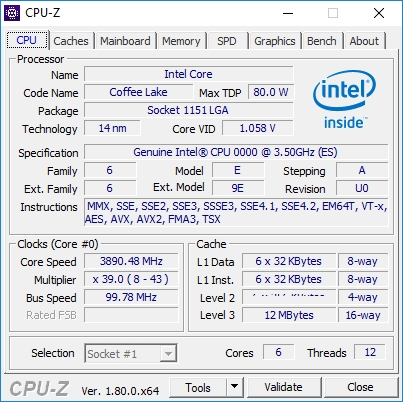 intel 8代酷睿i7性能曝光 疑似core i7-8700跑分曝光