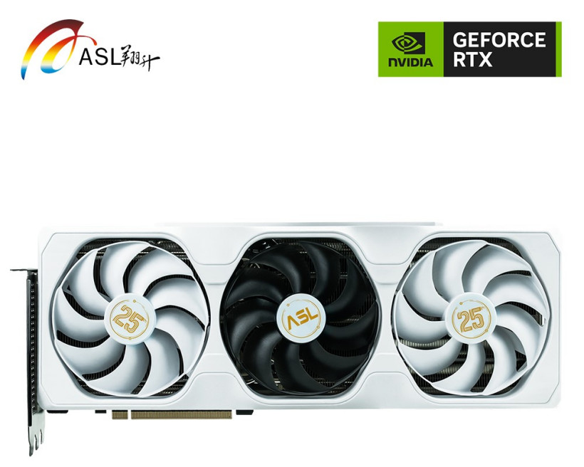 翔升推出旗下首款 rtx4080 super 显卡“战神”,25 周年纪念设计 显卡正面图