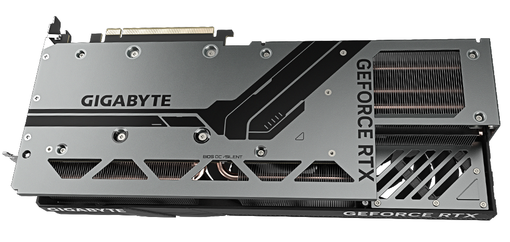 隐藏式侧出供电接口,技嘉推出 rtx 4070 ti super 风魔 windforce max 显卡 显卡背面