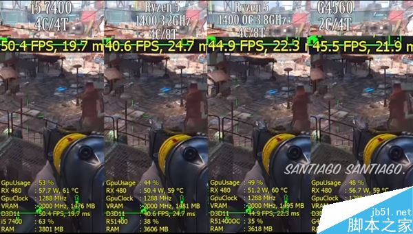 1299元4核amd ryzen 5 1400抢先游戏测试:对比7代i5