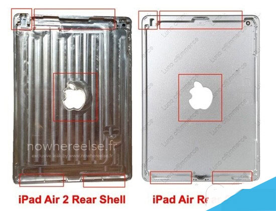 全尺寸ipad air2后壳图片曝光 扬声器位置有变化