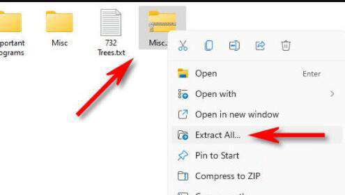 快速使用win11系统解压功能