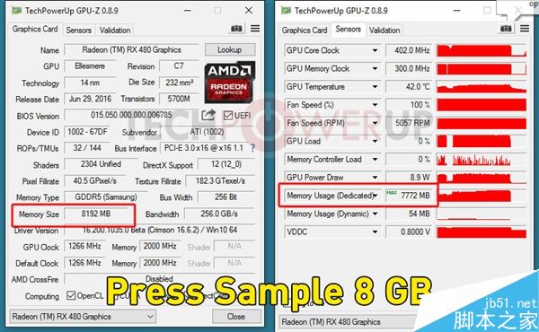 rx 480 4gb成功解锁8gb：赚大了！