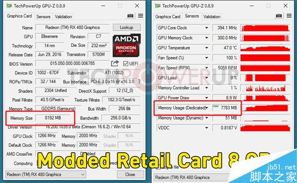 rx 480 4gb成功解锁8gb：赚大了！