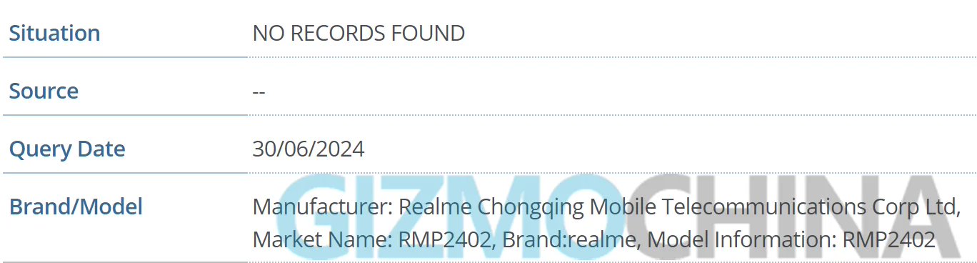 新款 realme 真我平板电脑现身 imei 数据库,提供蜂窝网络版本 imei 数据库