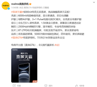 realme 真我 GT6 手机屏幕参数公布:6000nit 局部峰值亮度、2160Hz 高频 PWM 调光
