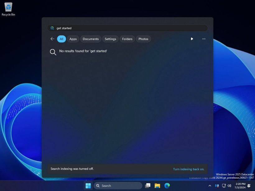 微软 windows server 2025 预览版排除干扰项:隐藏“get started”应用、精简设置选项
