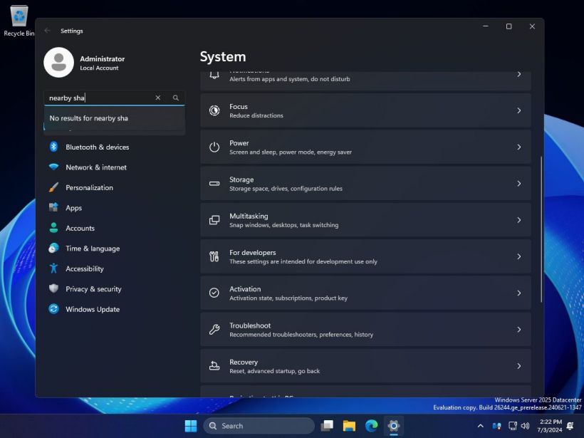 微软 windows server 2025 预览版排除干扰项:隐藏“get started”应用、精简设置选项
