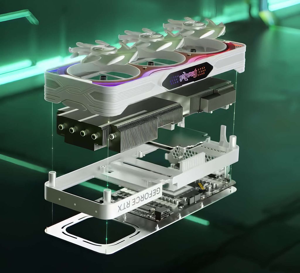 幻彩灯条 + ad102 gpu,同德 palit 预告 rtx 4090 gamerock white 显卡
