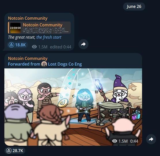 notcoin要空投500万美元not！暗示下步与nft项目lost dogs合作
