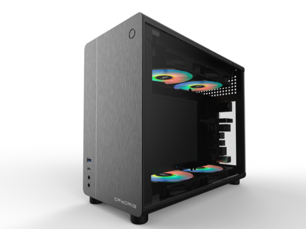 右侧透 + 垂直风道设计,快睿推出 ch10 铝合金 itx 机箱 整体外观