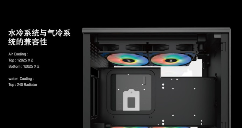 右侧透 + 垂直风道设计,快睿推出 ch10 铝合金 itx 机箱 散热兼容