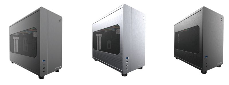 右侧透 + 垂直风道设计,快睿推出 ch10 铝合金 itx 机箱 三种配色