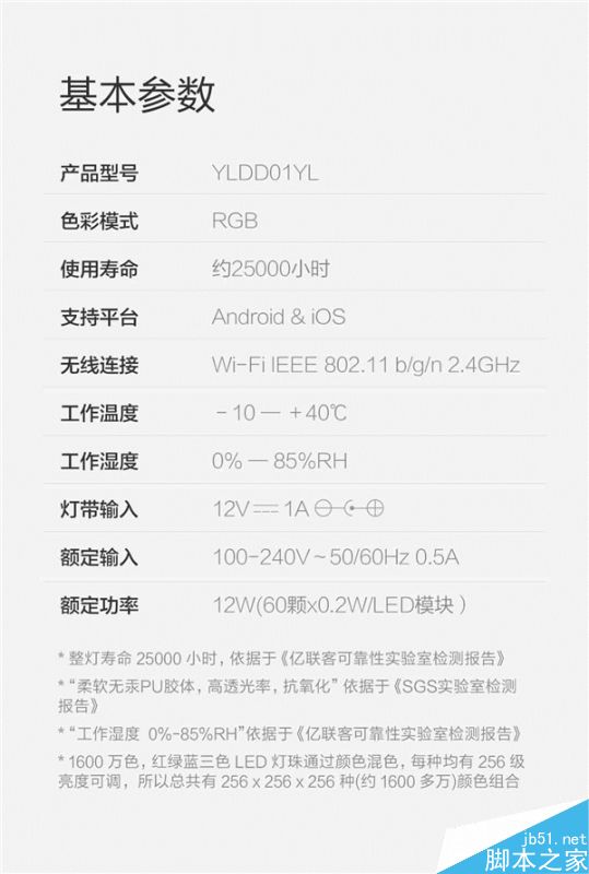 小米yeelight彩光灯带发布:169元/60颗灯泡